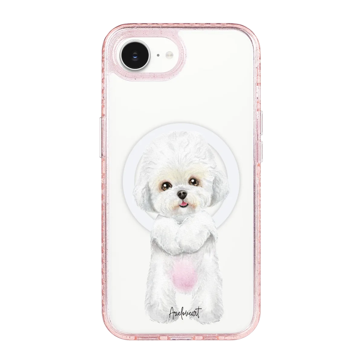 6043-iphone-16-e-golden-case-magsafe-compatible-pink-glitter