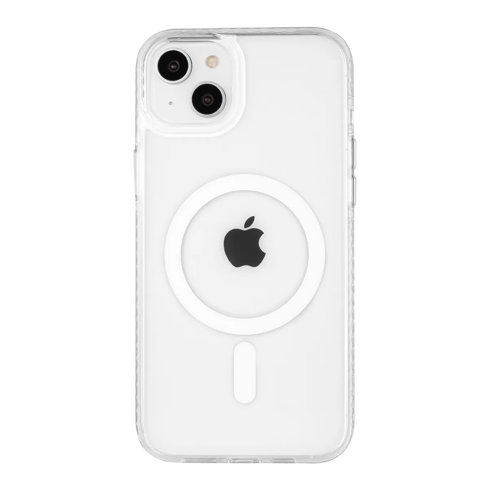 front-iphone-14-plus-golden-case-magsafe-compatible-transparent