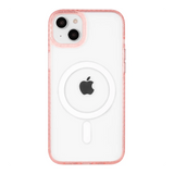 front-iphone-15-plus-golden-case-magsafe-compatible-pink-glitter