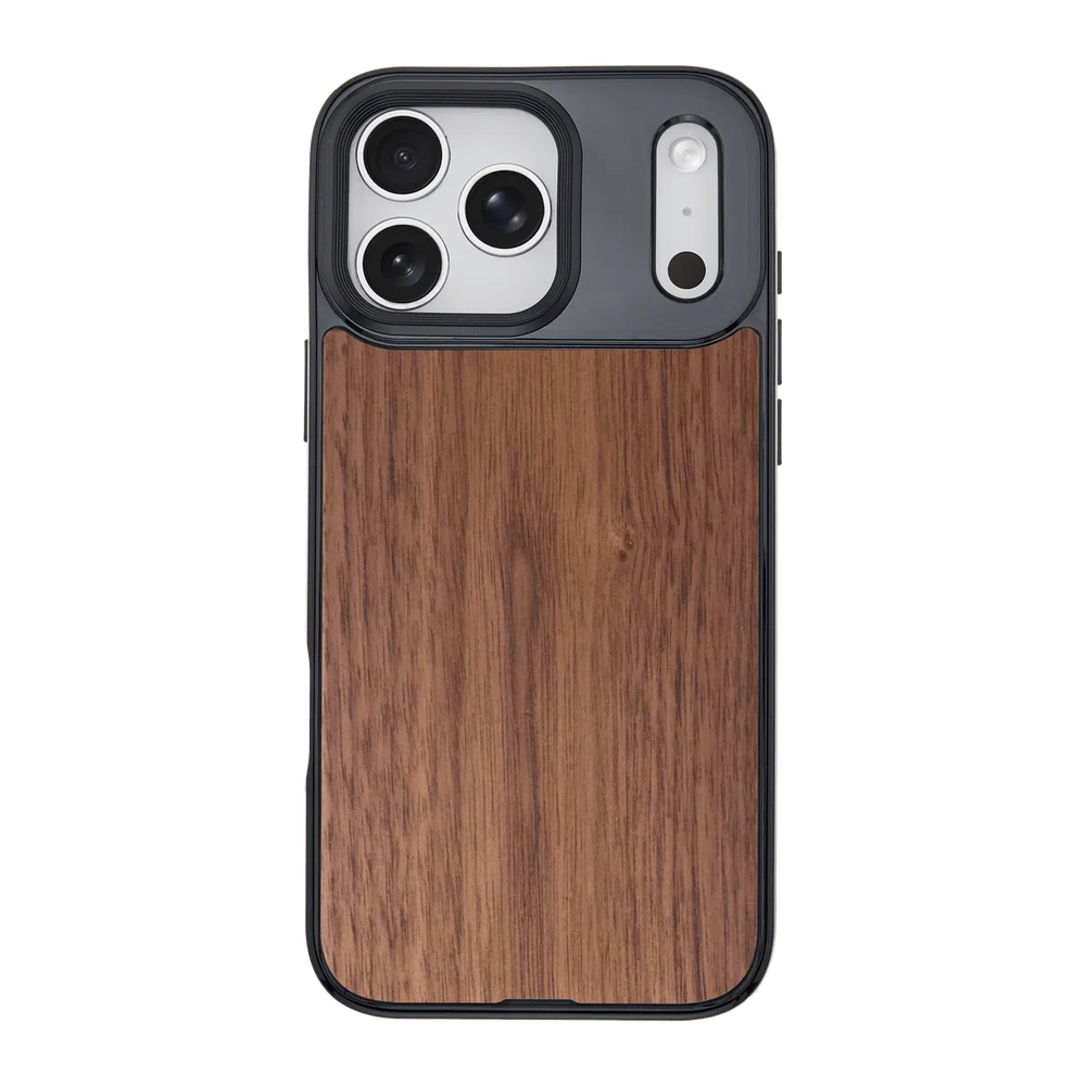 front-iphone-17-pro-goldensnap-wooden-case-magsafe-compatible-transparent-black-walnut