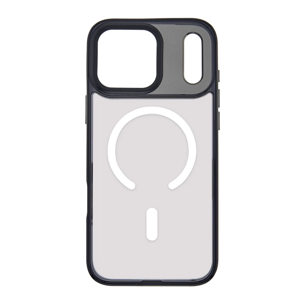 front-iphone-17-pro-max-goldensnap-case-magsafe-compatible-transparent-black