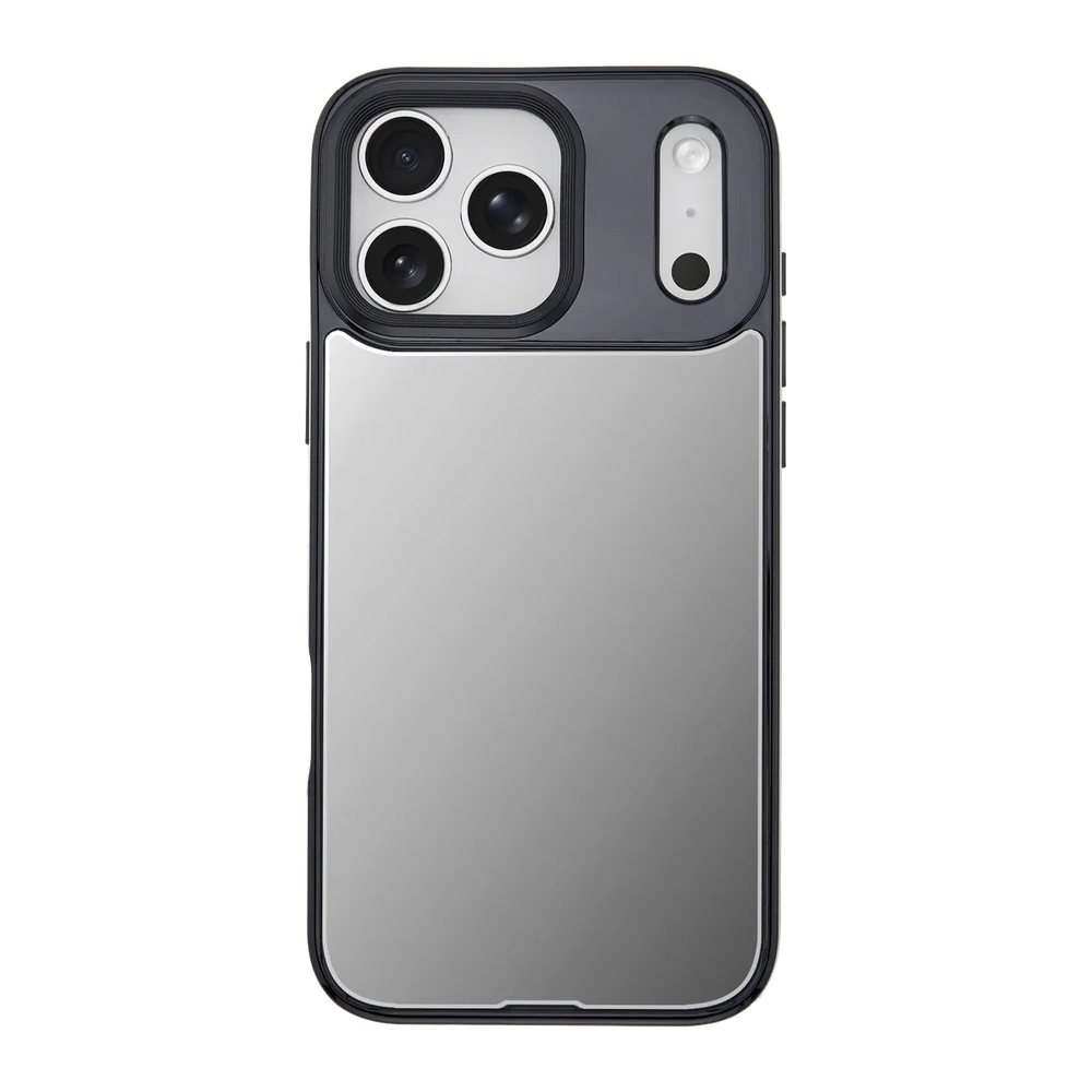 front-iphone-17-pro-max-goldensnap-mirror-case-magsafe-compatible-transparent-black
